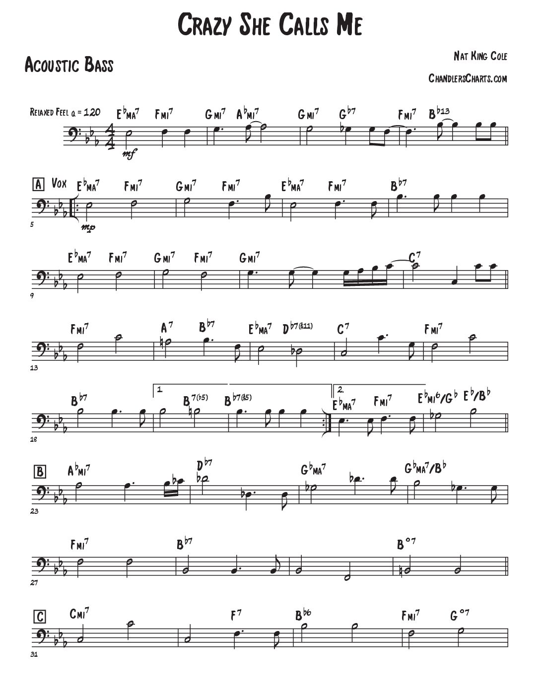 Crazy She Calls Me - Nat King Cole (4h)