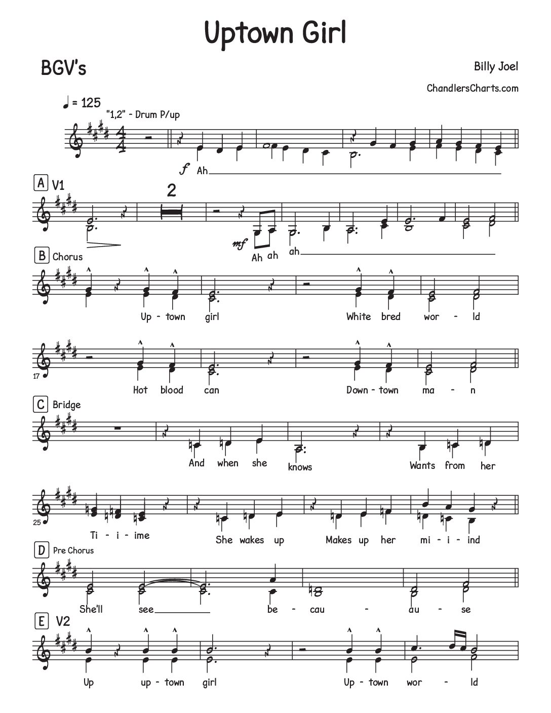 Uptown Girl - Billy Joel (3h & Bgvs)