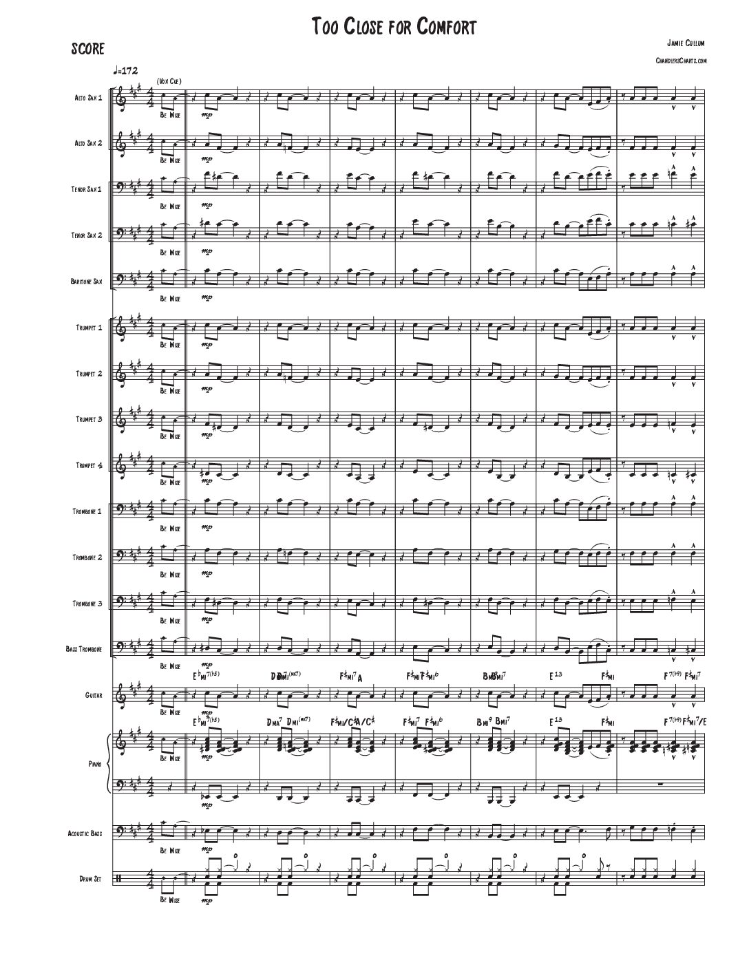 Too Close for Comfort - Jamie Cullum (Big Band)